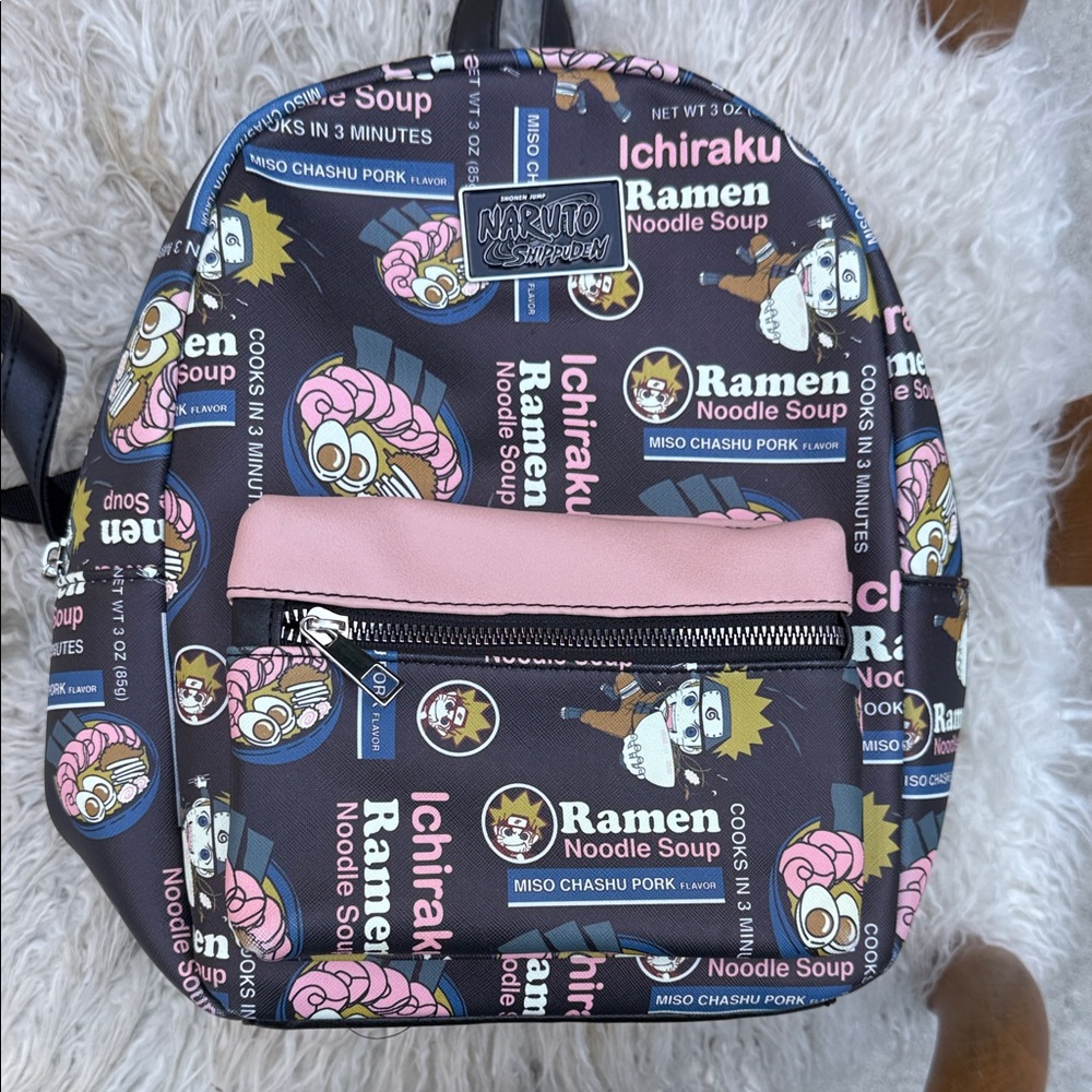 Naruto Shippuden Ichiraku Ramen Backpack - Black and Pink